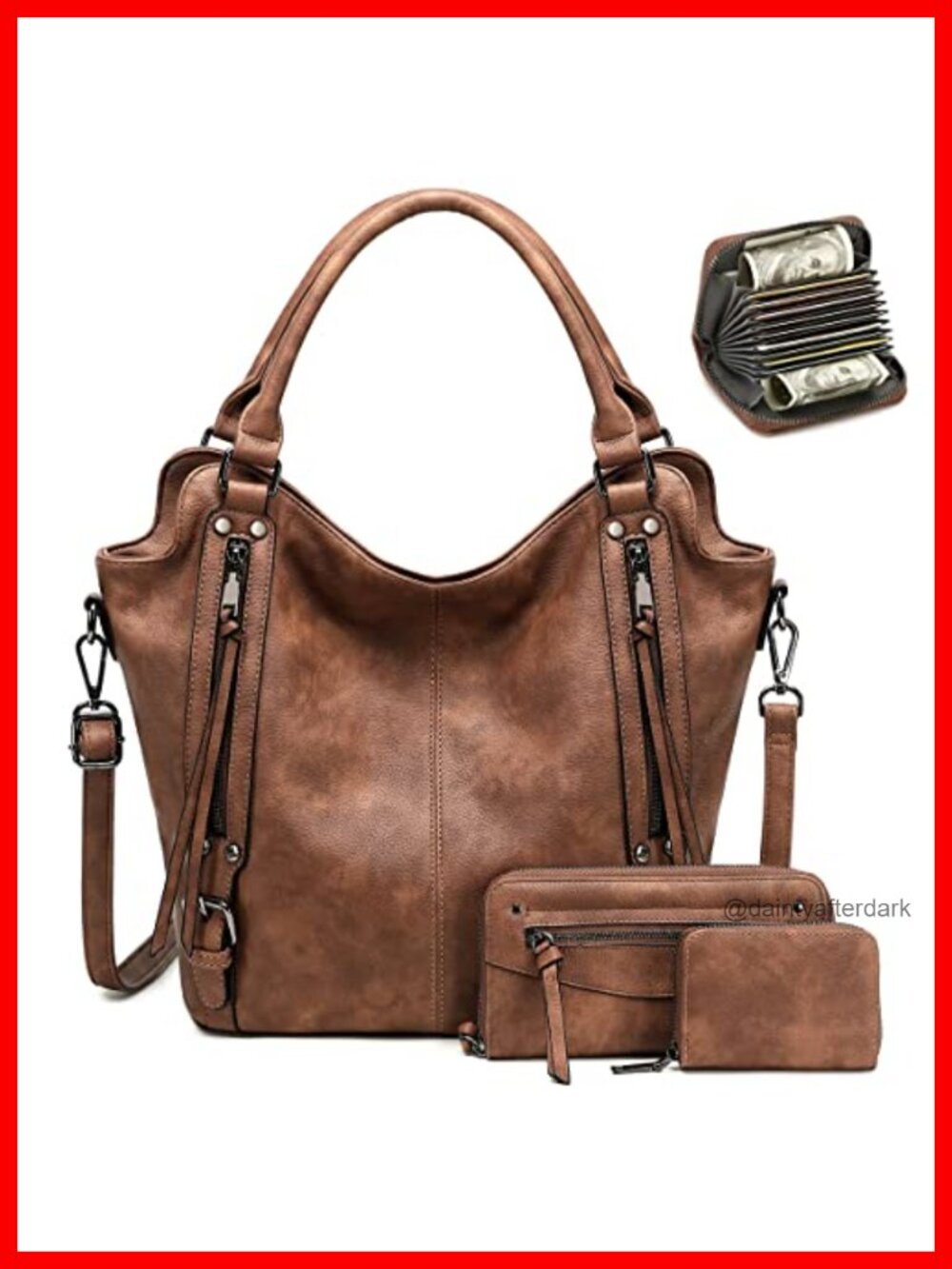 Hobo Bags for Women Faux Leather Shoulder Crossbody Purses Boho Handbag